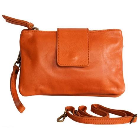 Sac pochette Heather bandoulière cuir Camel 